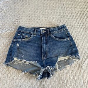 dark wash zara denim shorts